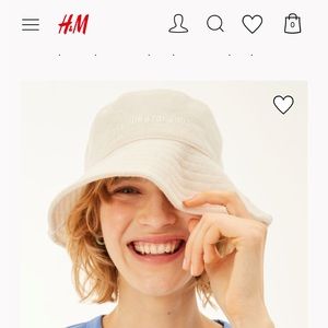 H&M Terry Cloth Bucket Hat White New